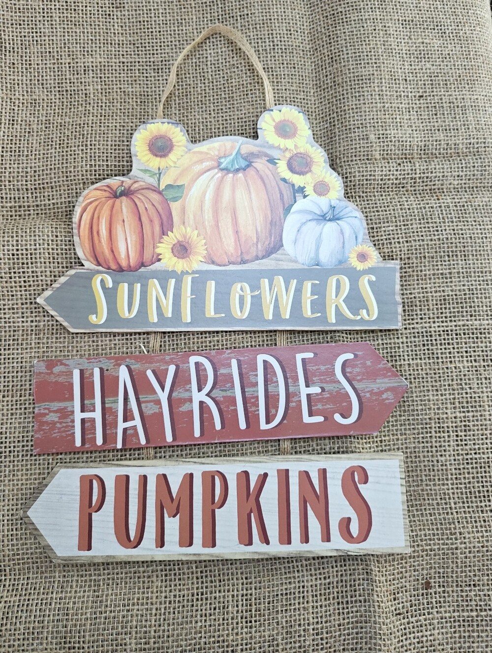 Hobby Lobby Hayrides Pumpkins Fall Arrow Sign Farmhouse Decor